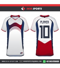 RED WHITE DOTS  SOCCER JERSEYS